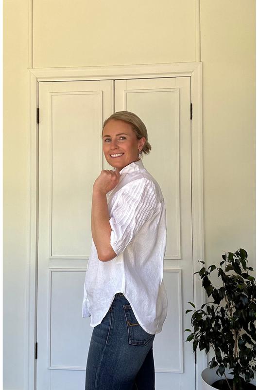 Ava Shirt - White Linen