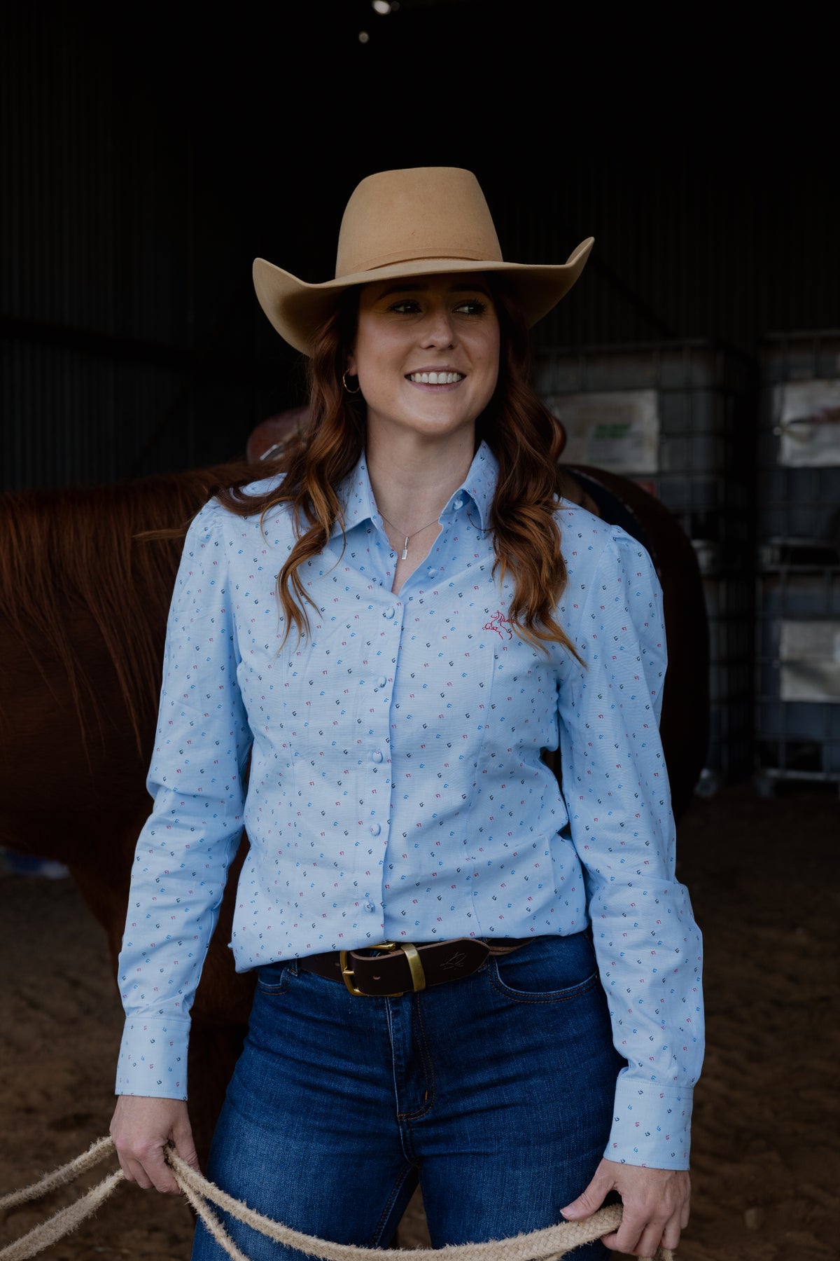 Maggie Blouse - Blue Horse