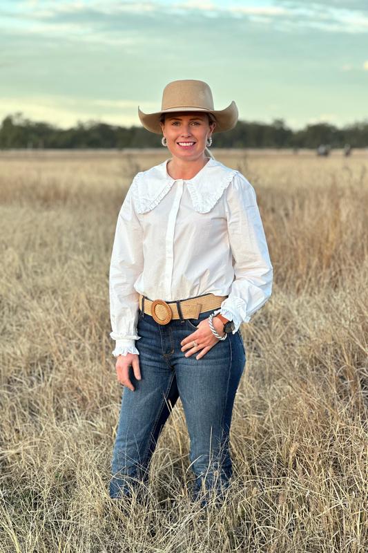 Clementine Long Sleeve Shirt - White - Size 6 ONLY