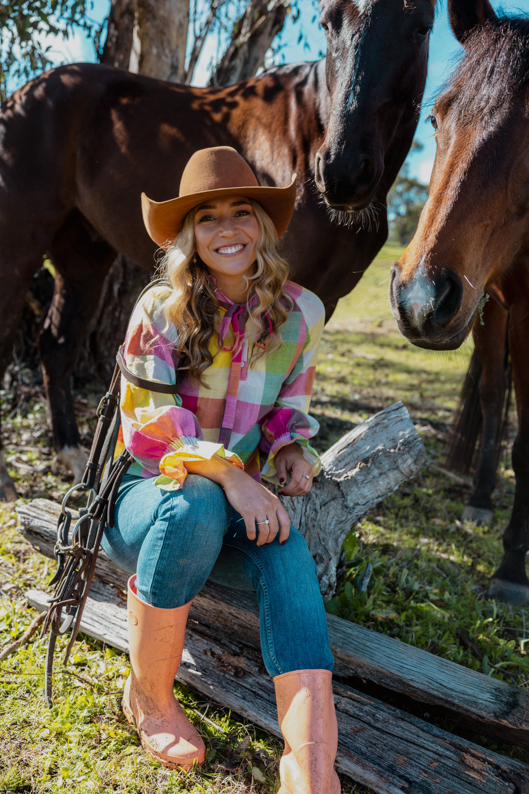 Gabby - Rainbow Check