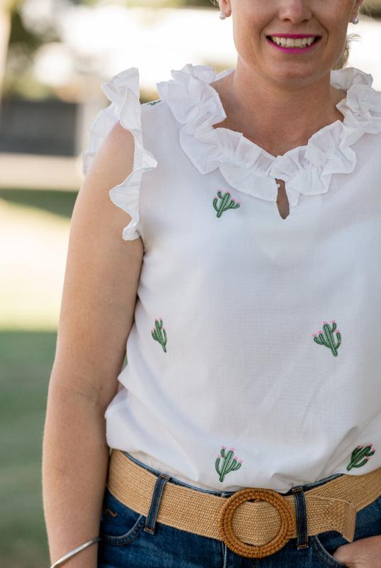 Dobby Top - Cactus Print
