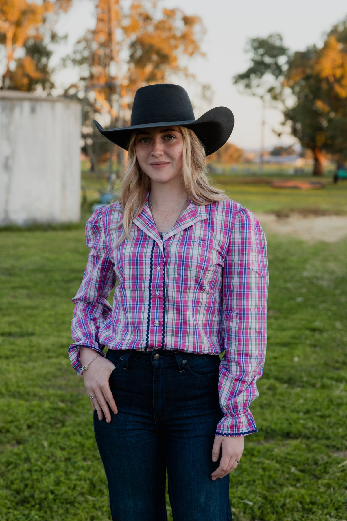The Gertie Blouse - Pink Check