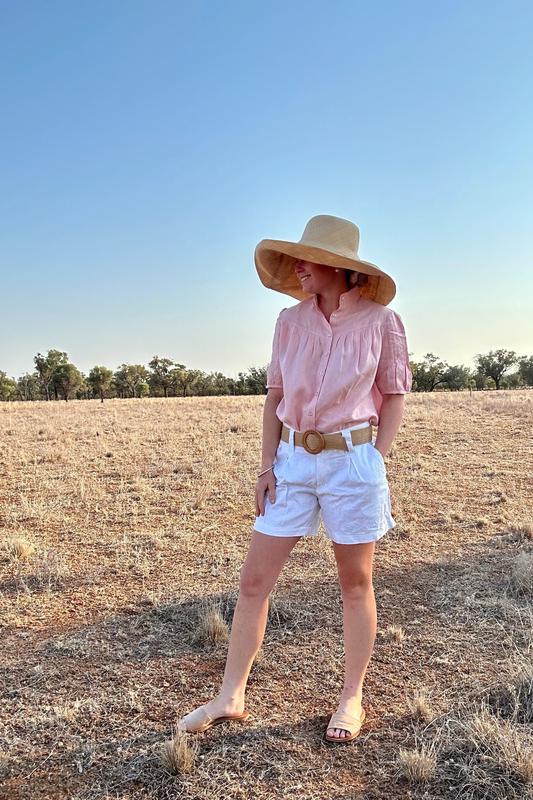 Ava Shirt - Pink Linen