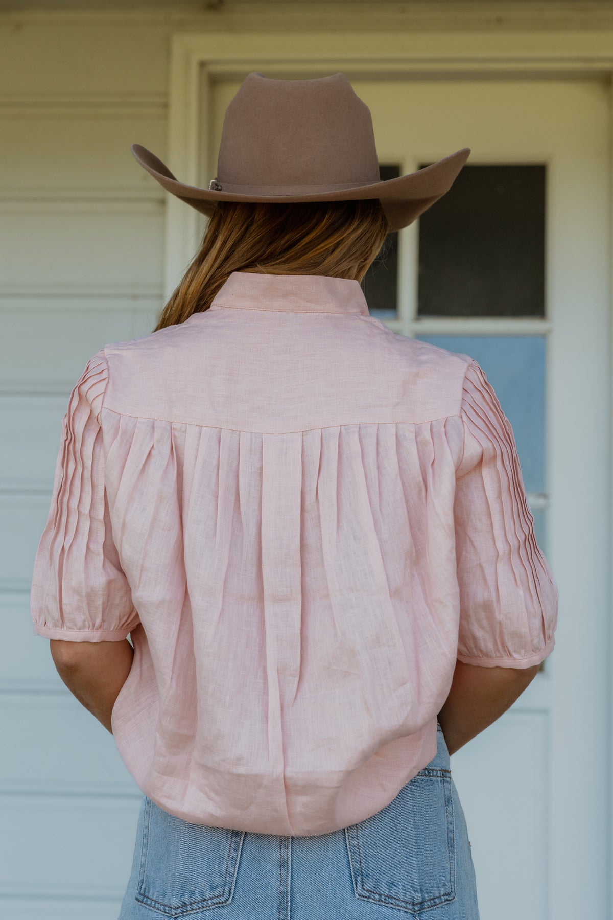 Ava Shirt - Pink Linen