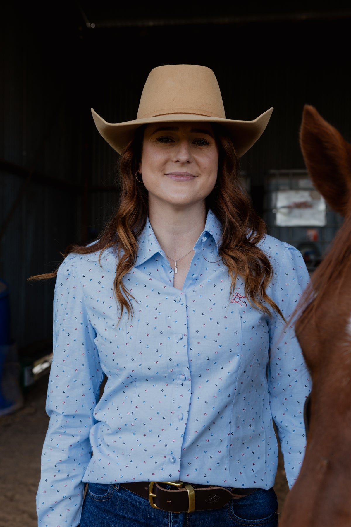Maggie Blouse - Blue Horse