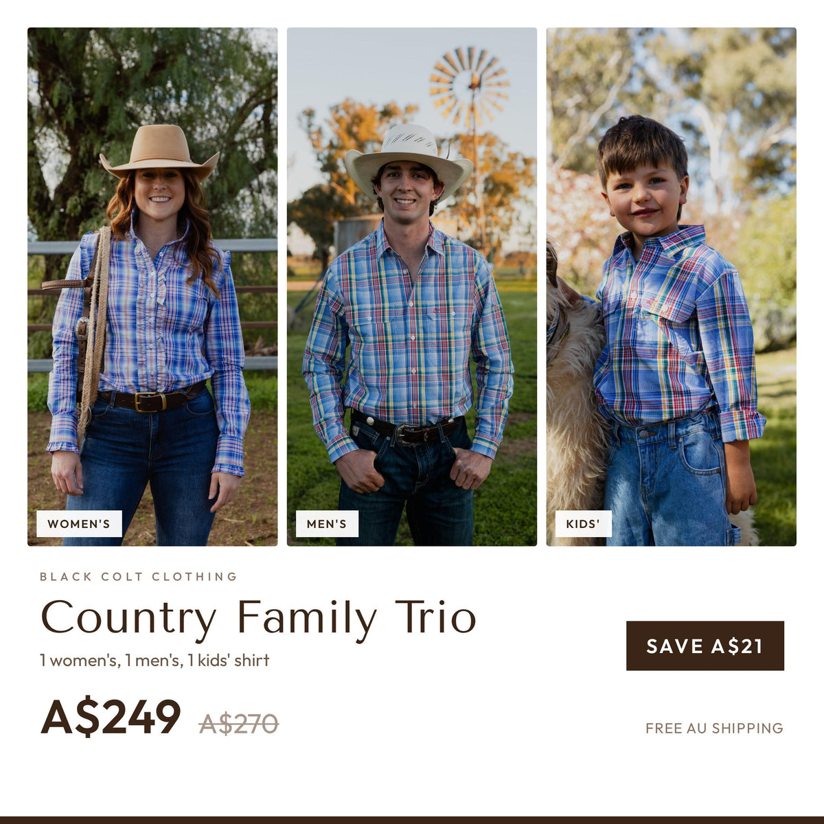 The Country Family Trio - Boys - bundle inclusions
