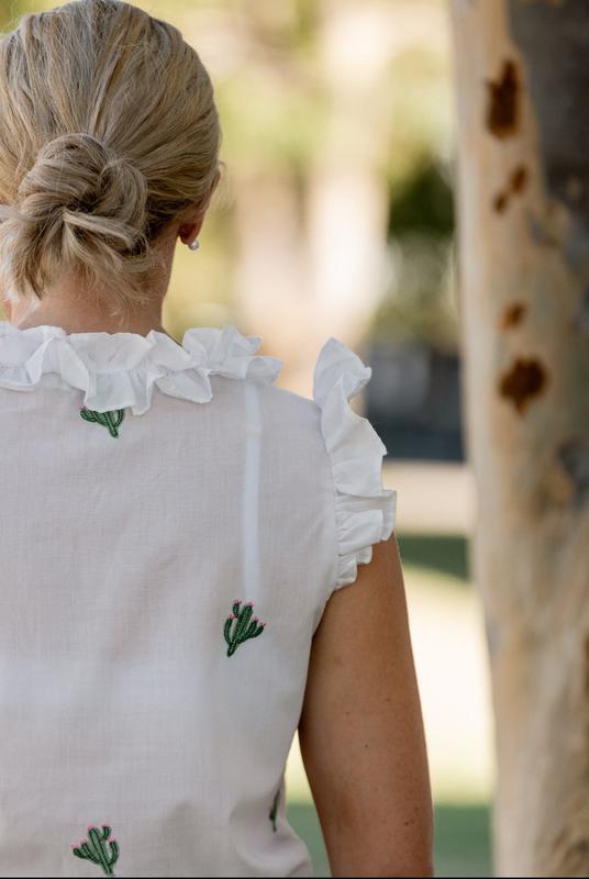 Dobby Top - Cactus Print