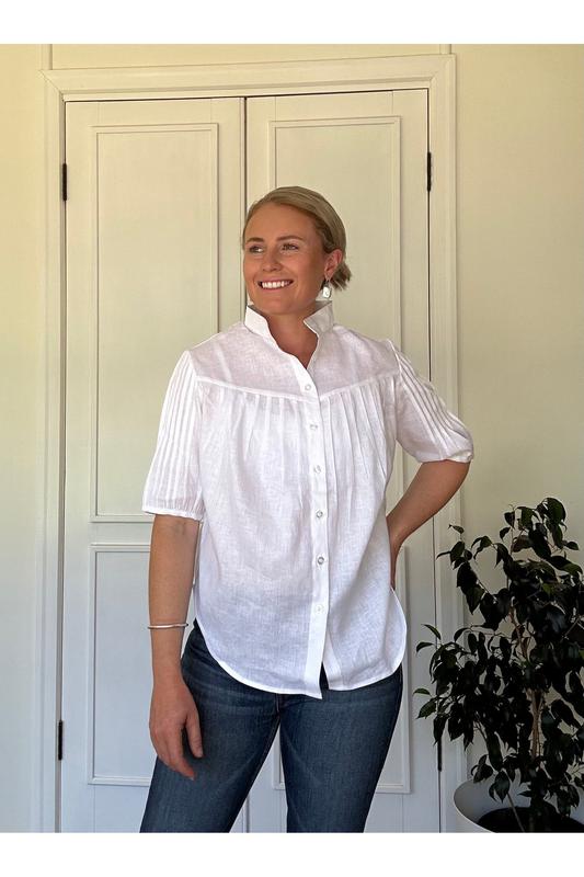 Ava Shirt - White Linen