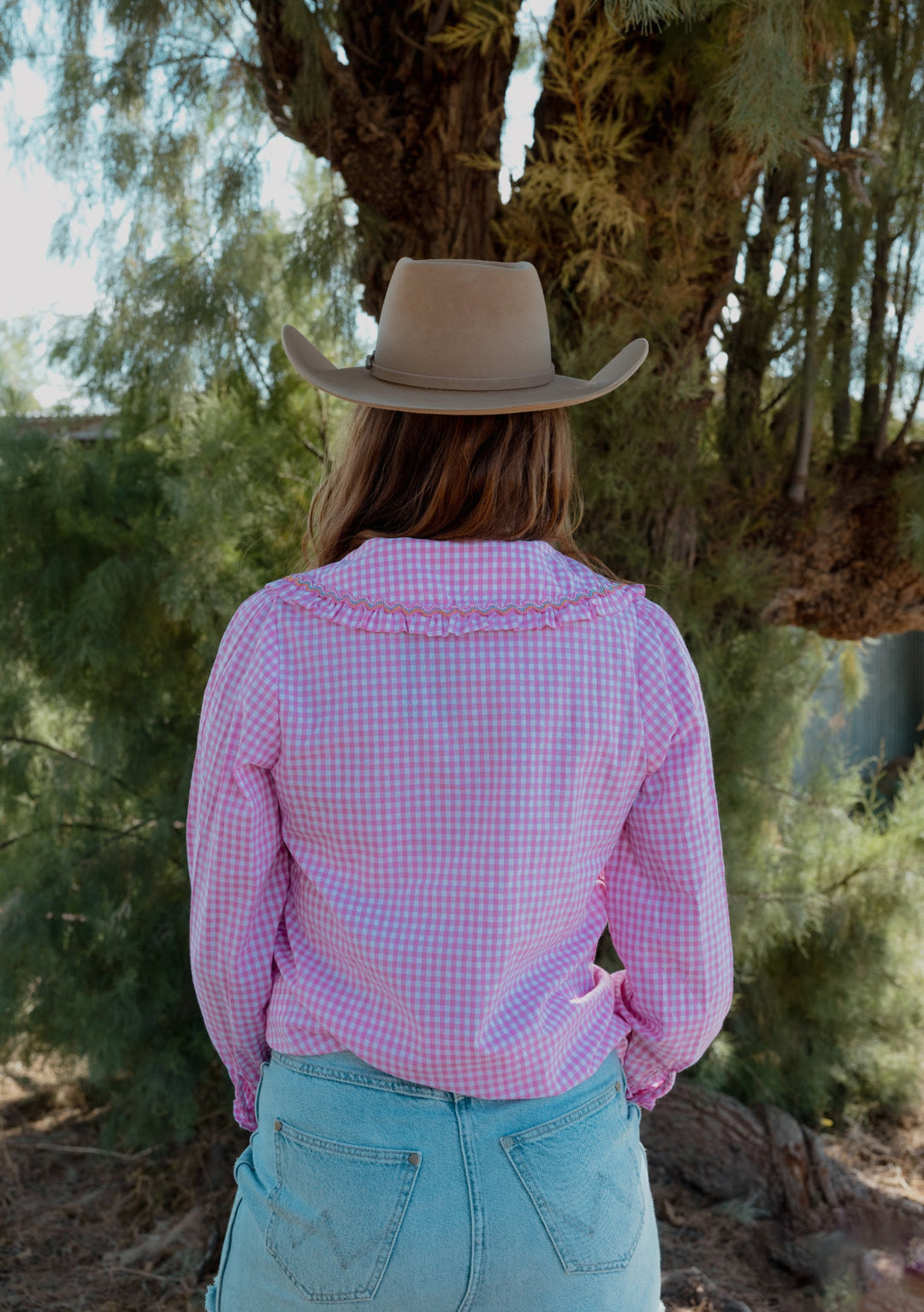 Clementine Long Sleeve Shirt - Pink Check