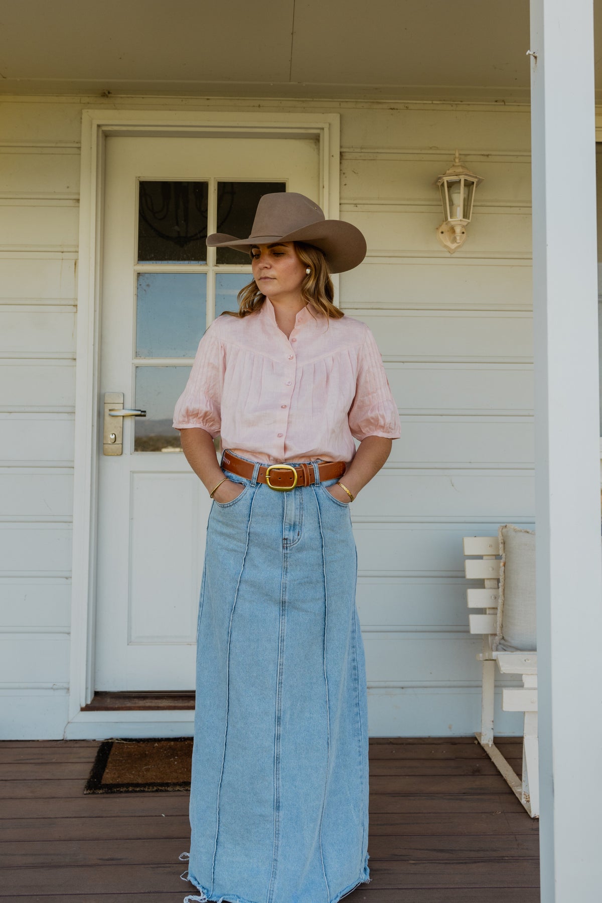 Ava Shirt - Pink Linen