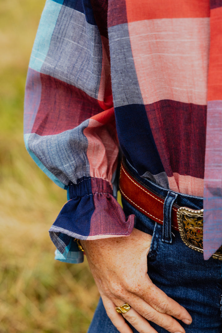 Gabby - Blue & Red Check