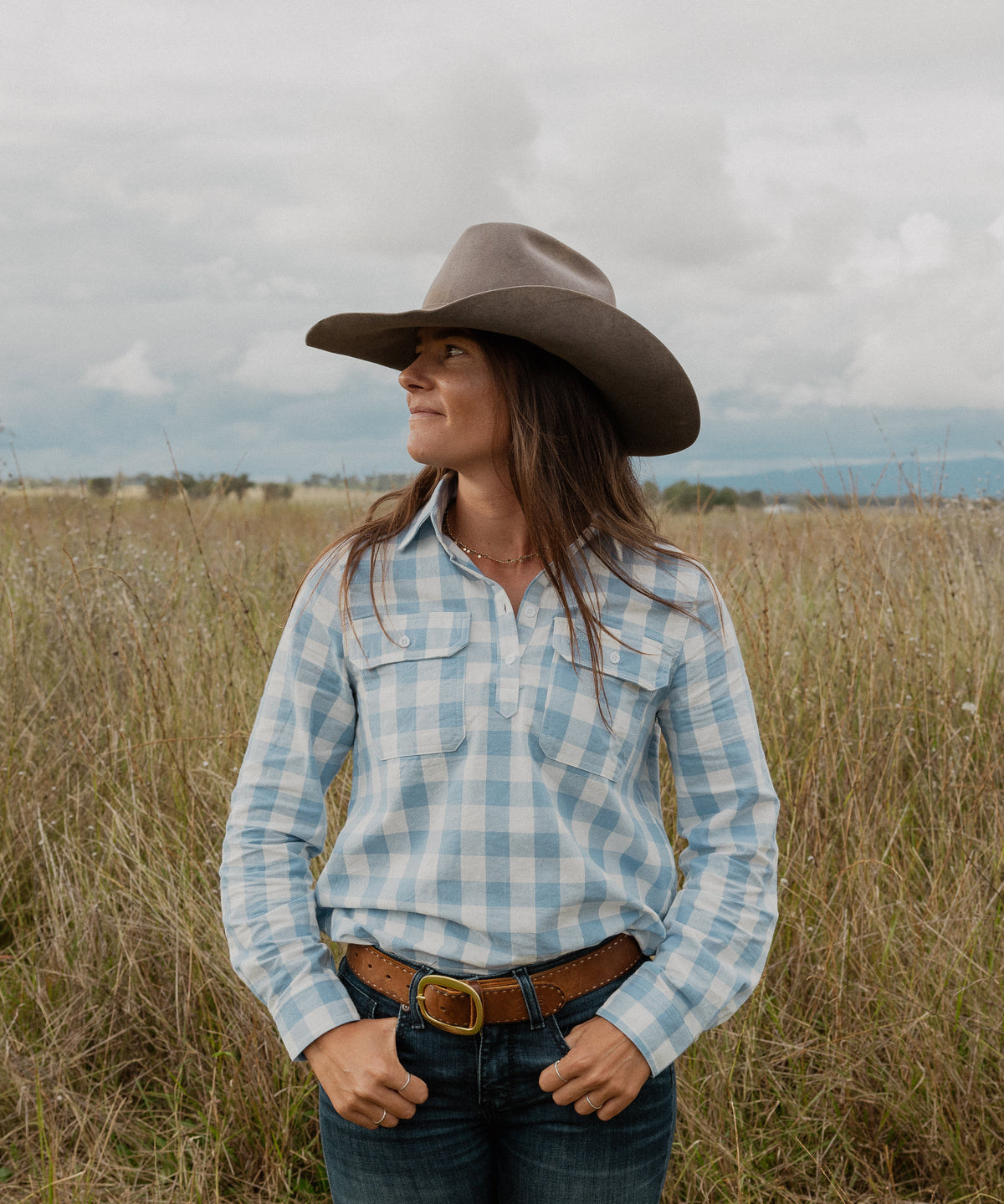 Work Shirt - Light Blue Check