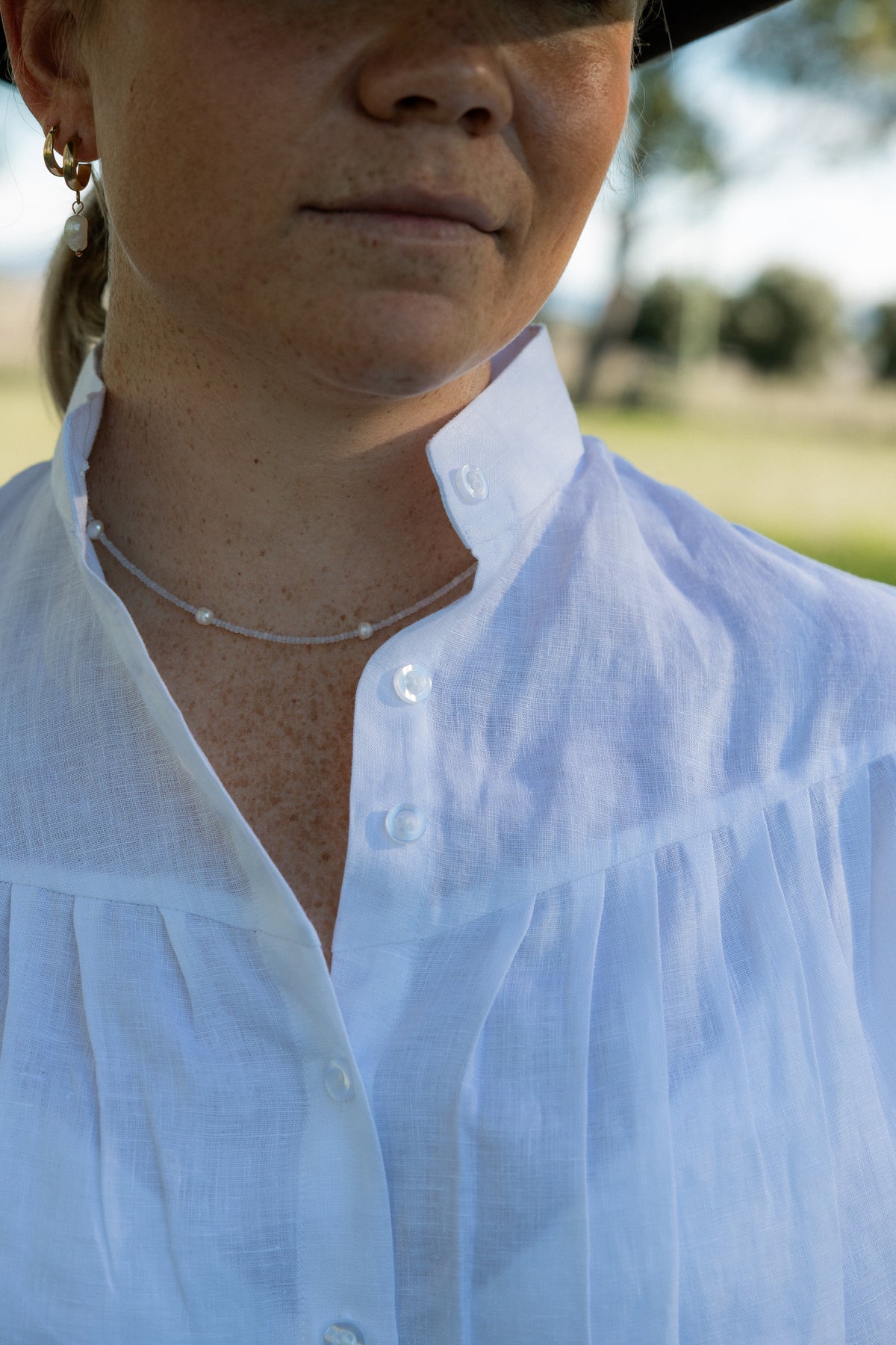 Ava Shirt - White Linen