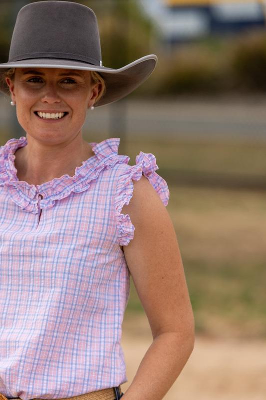 Women's Short Sleeve Sleeve Cotton Dobby Shirt - Pink & Blue Check | Breathable & Lightweight