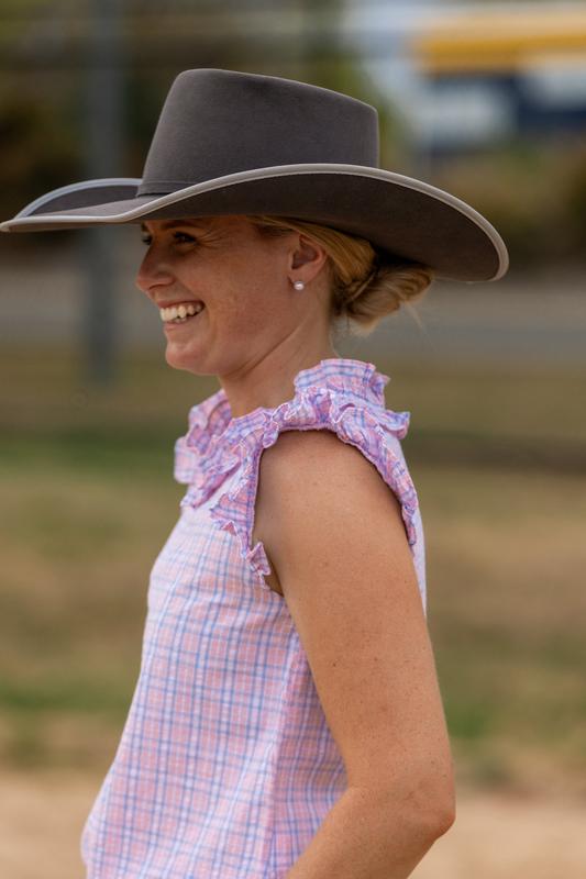 Women's Short Sleeve Sleeve Cotton Dobby Shirt - Pink & Blue Check | Breathable & Lightweight