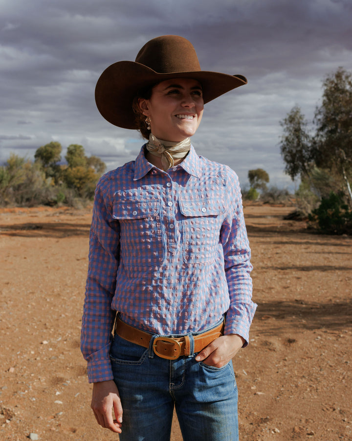 Work Shirt - Pink & Blue Check