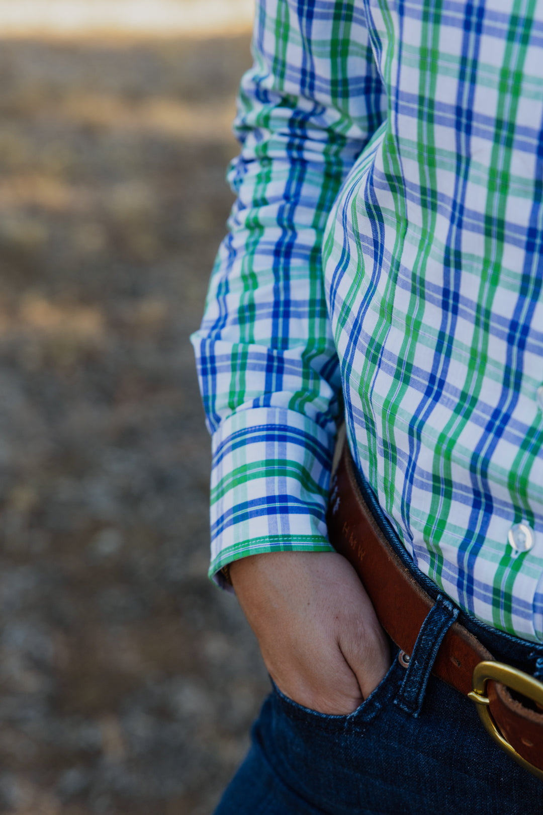 Jane Shirt - Blue & Green