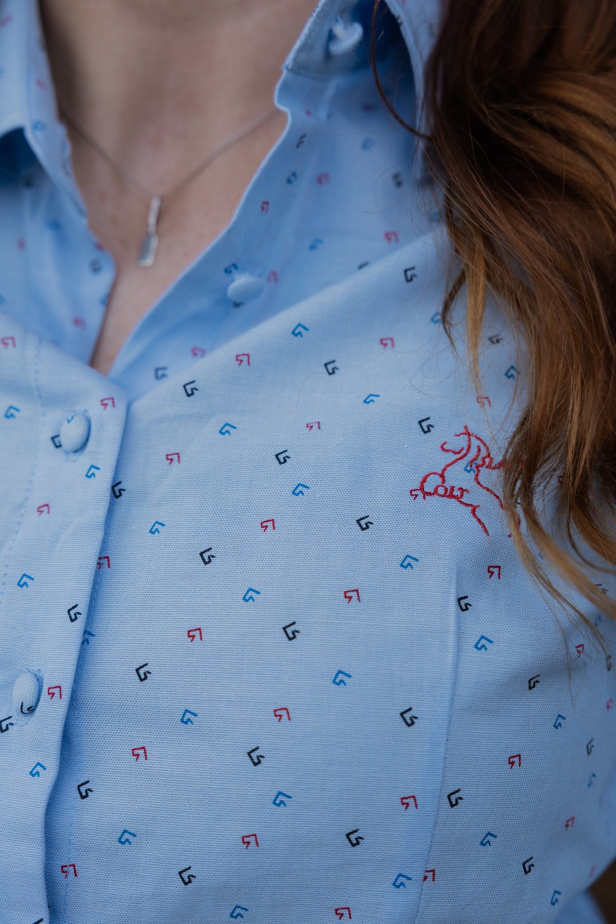 Maggie Blouse - Blue Horse