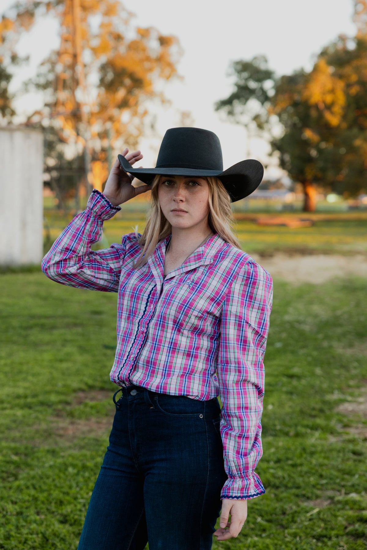 The Gertie Blouse - Pink Check