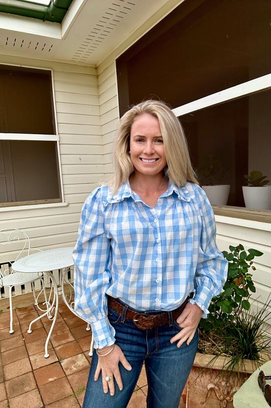 Frankie Shirt - Blue Gingham