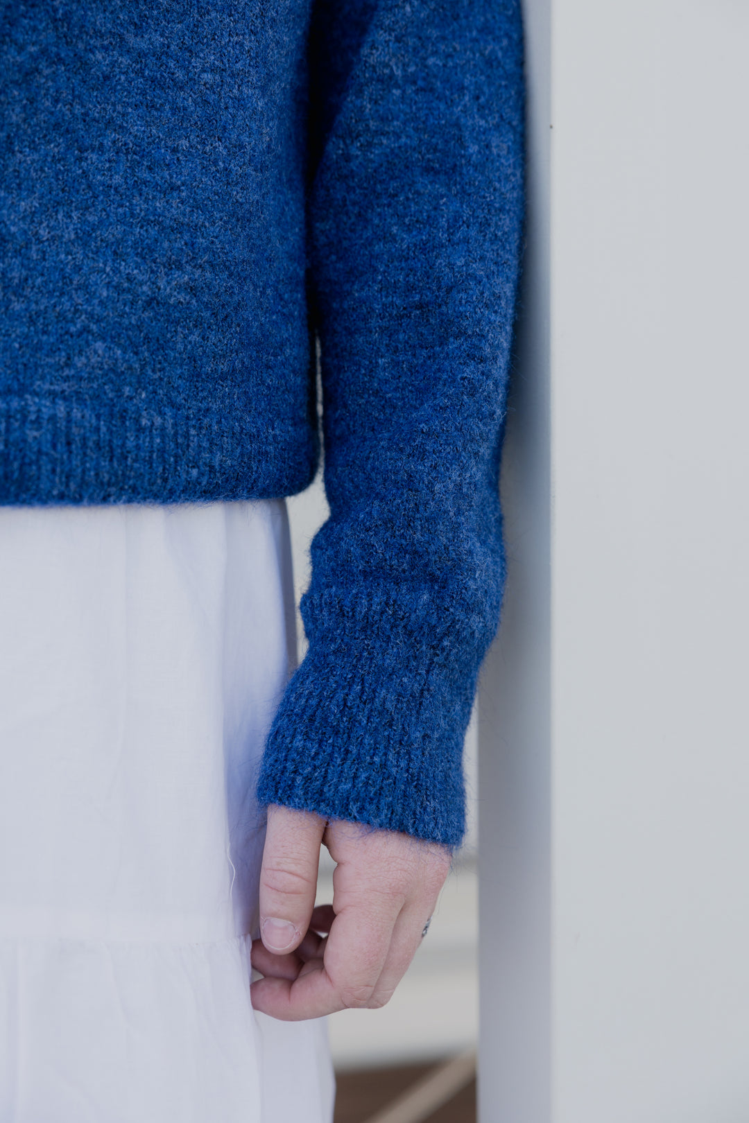Ladies Navy Knit Jumper