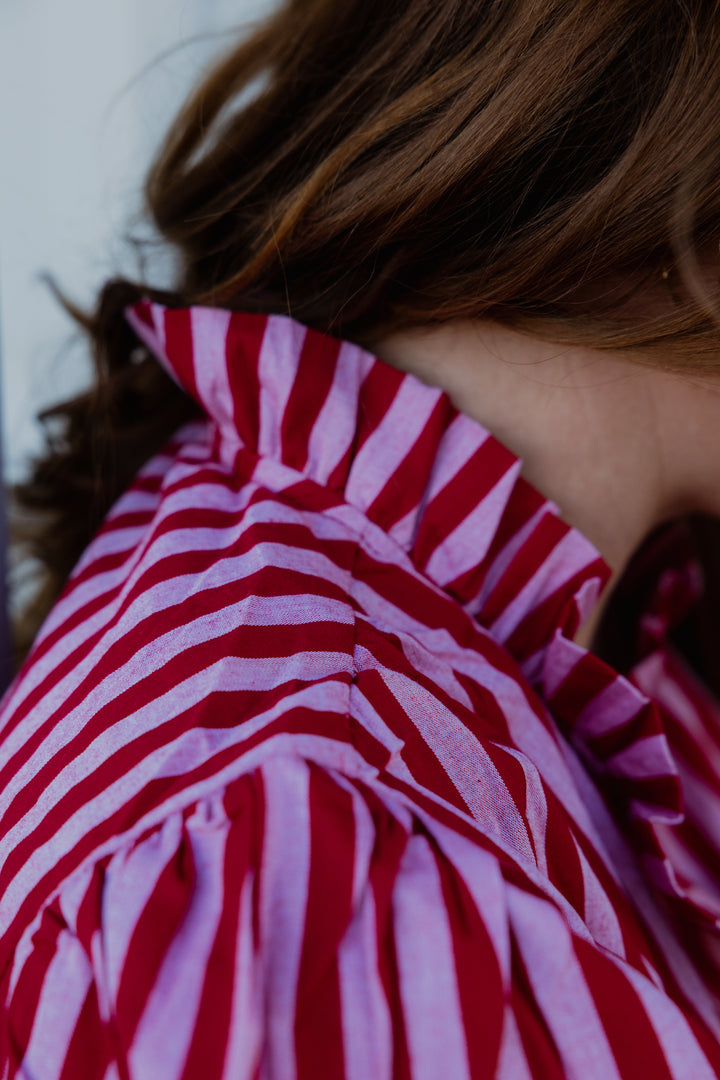 Laura Shirt - Pink & Red Stripe  - PRE ORDER NOW AVAILABLE