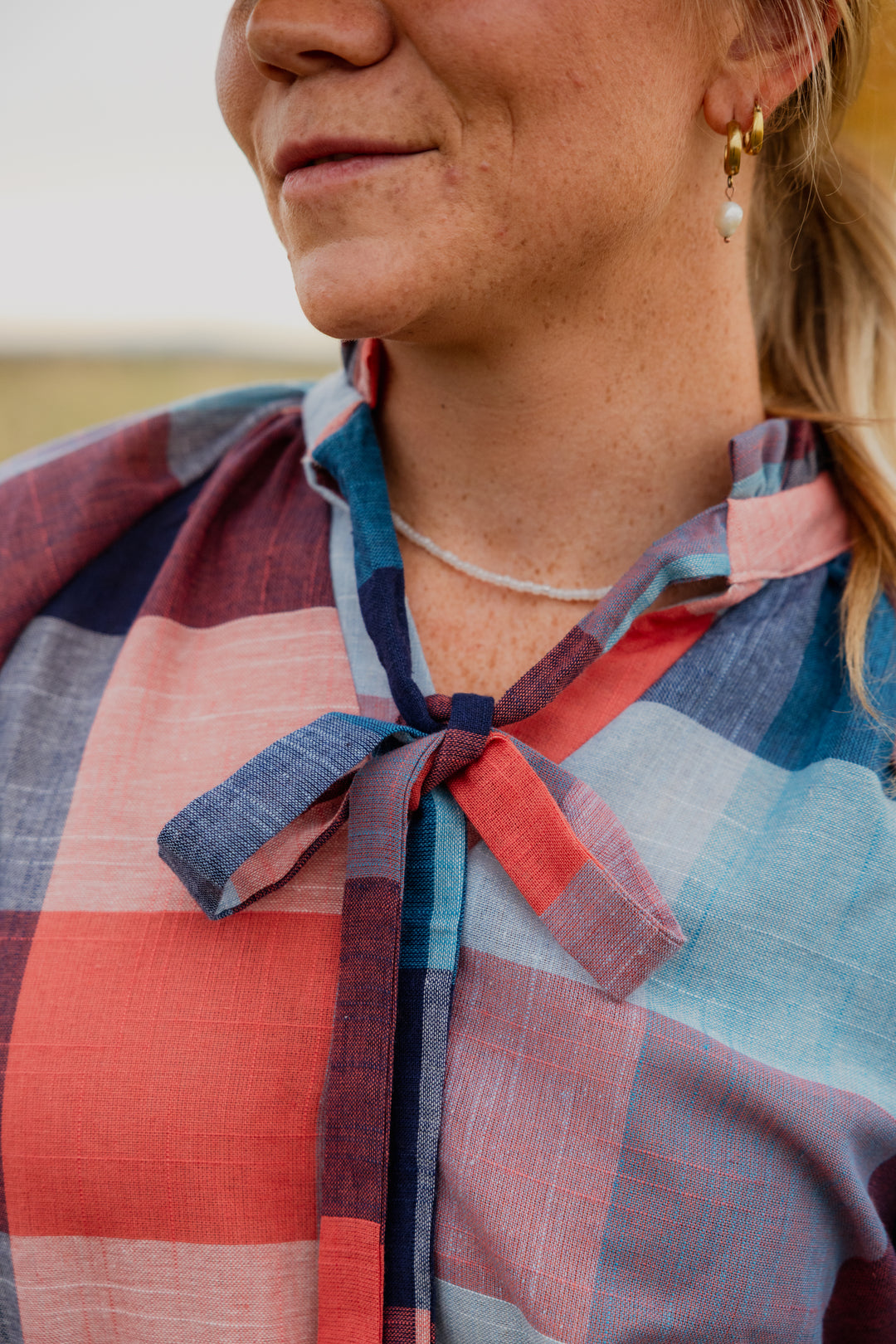 Gabby - Blue & Red Check