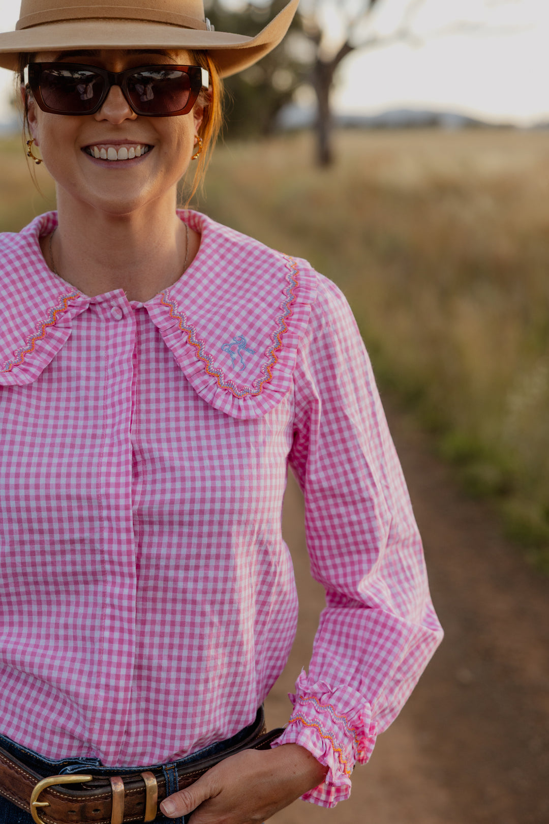 Clementine Long Sleeve Shirt - Pink Check