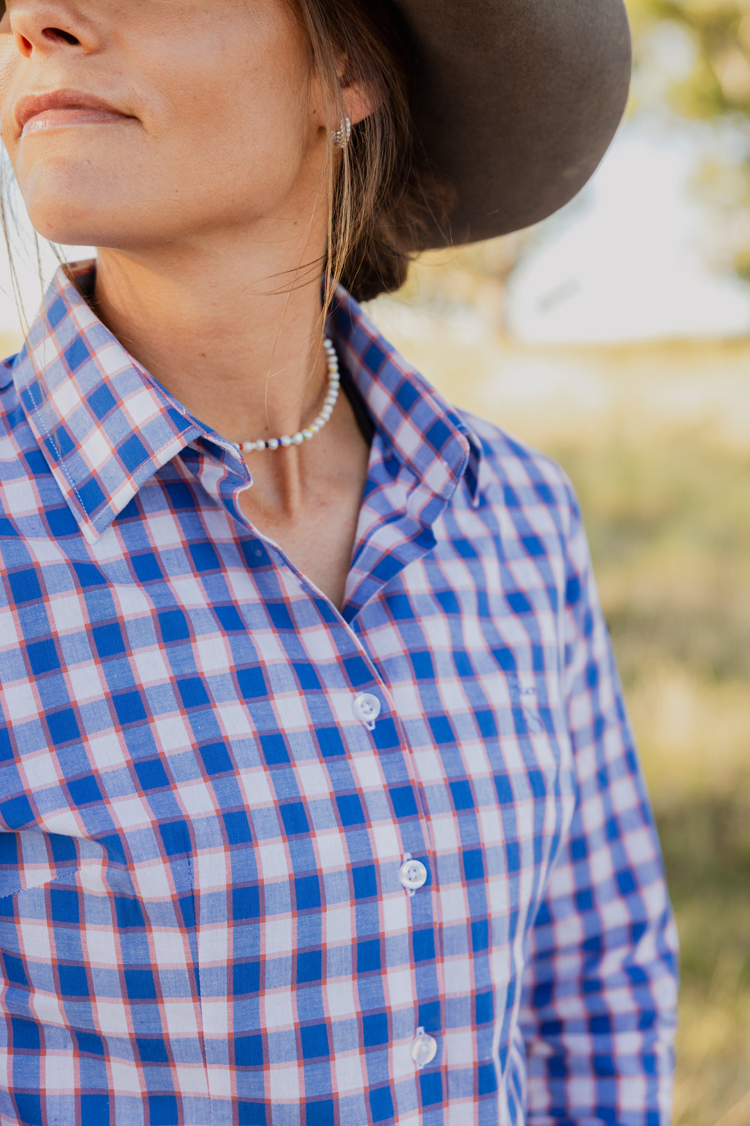 Jane Shirt - Blue & Orange