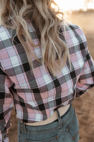 Jane Shirt - Pink & Navy Check