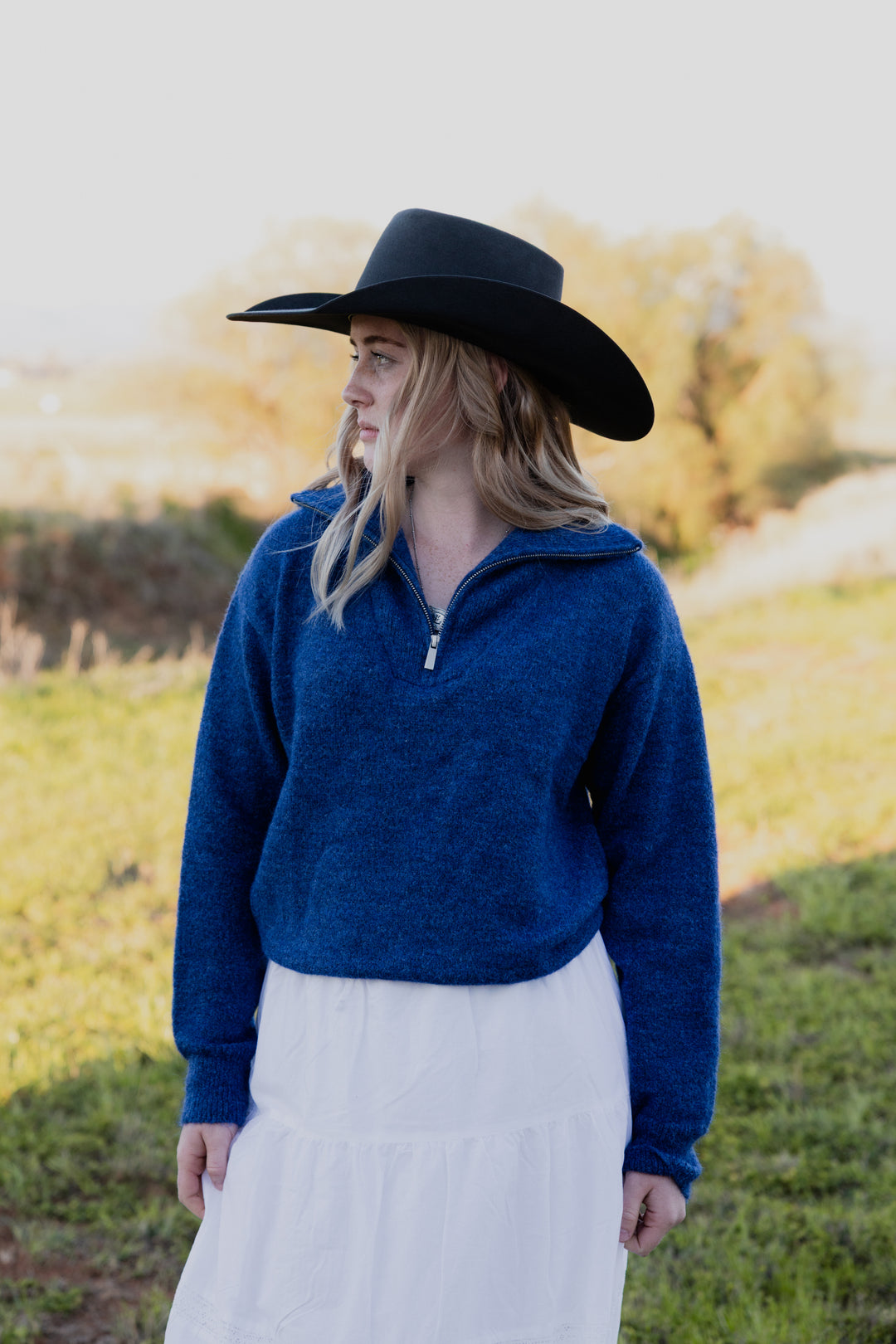 Ladies Navy Knit Jumper