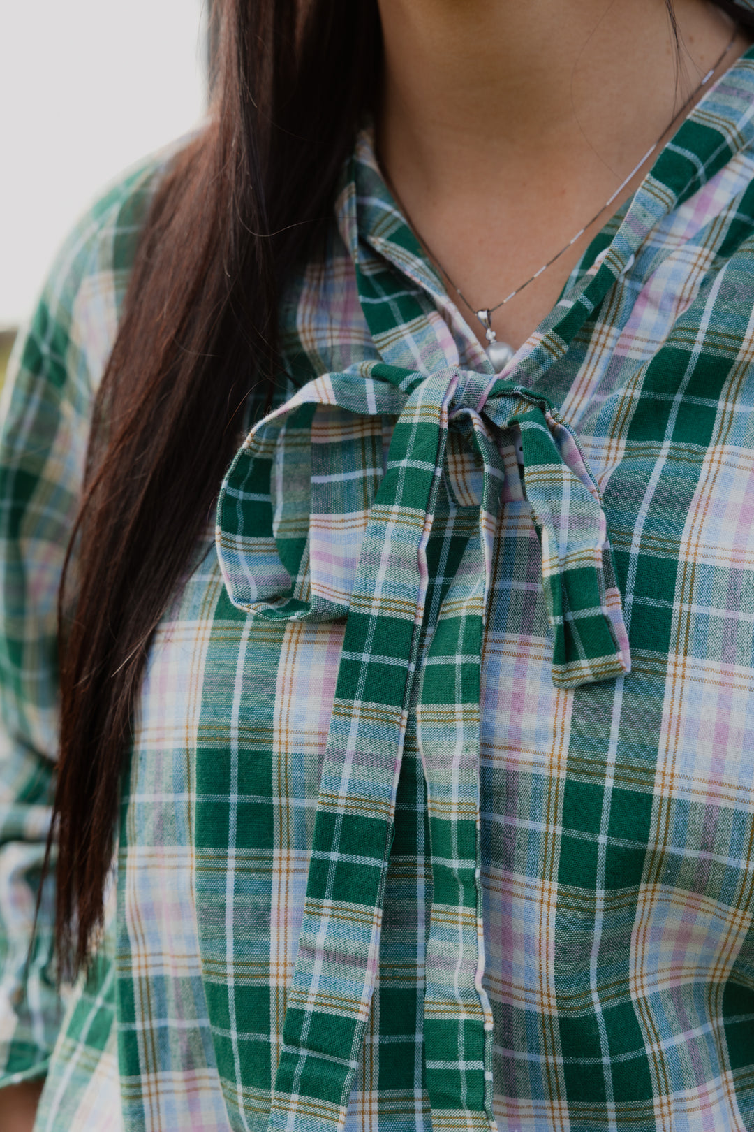 Gabby - Green (pink) Check