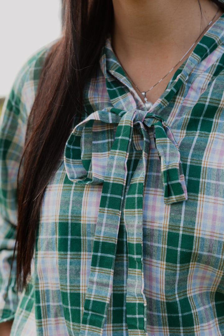 Gabby - Green (pink) Check