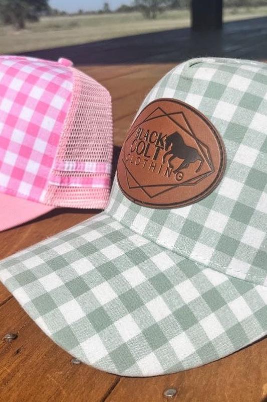 Cap - Green Gingham