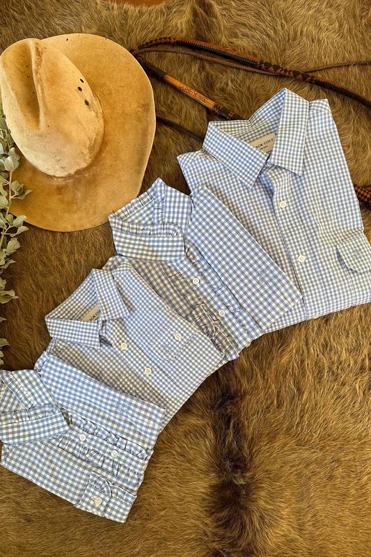 Boys Apsley Long Sleeve Shirt - Blue Gingham