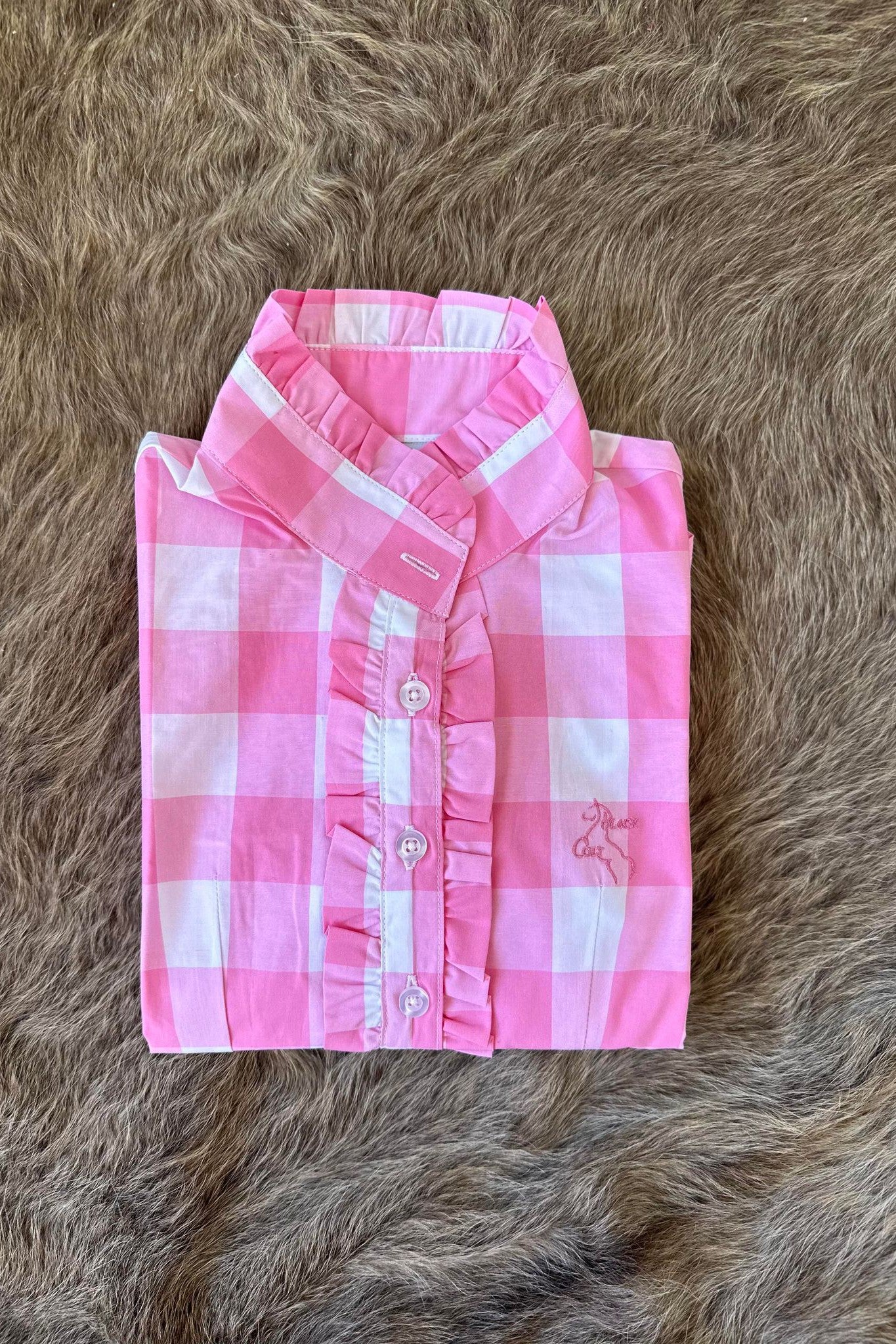 Girls Sara Shirt - Pink Check