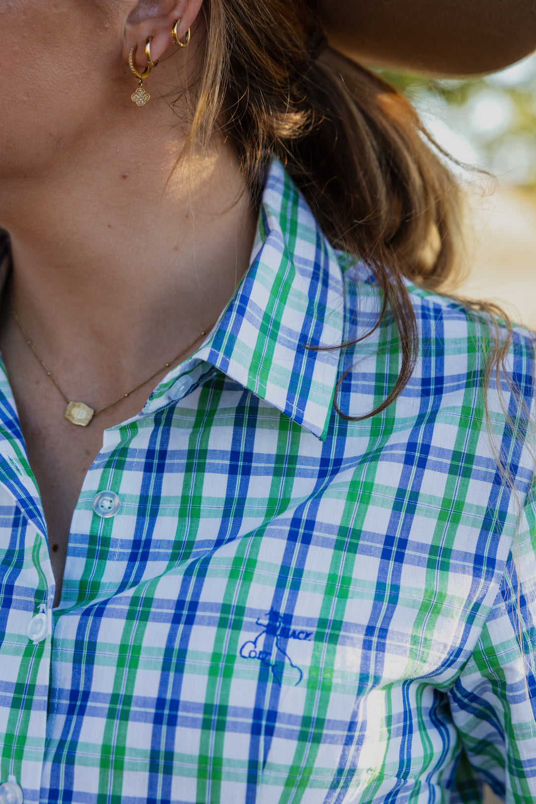Jane Shirt - Blue & Green