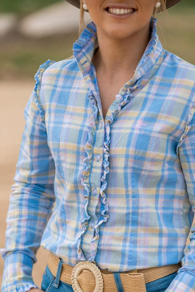 Sara Shirt - Blue & Yellow check