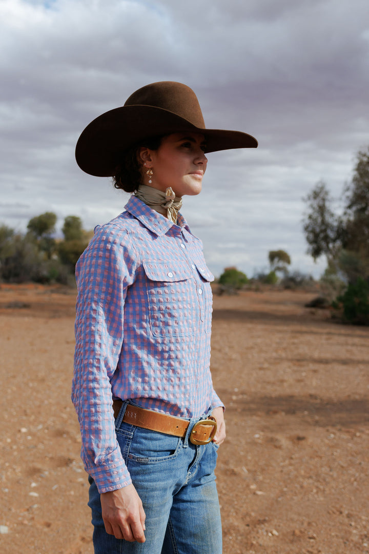 Work Shirt - Pink & Blue Check