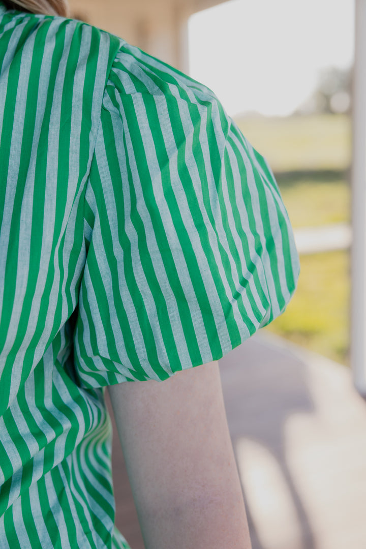 Laura Shirt - Green Stripe