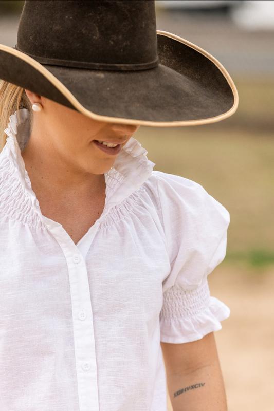 Women's Short Sleeve Shirt - White | Breathable & Versatile