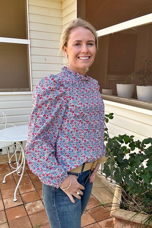 Brooke - Blue Floral - Size 16 Only