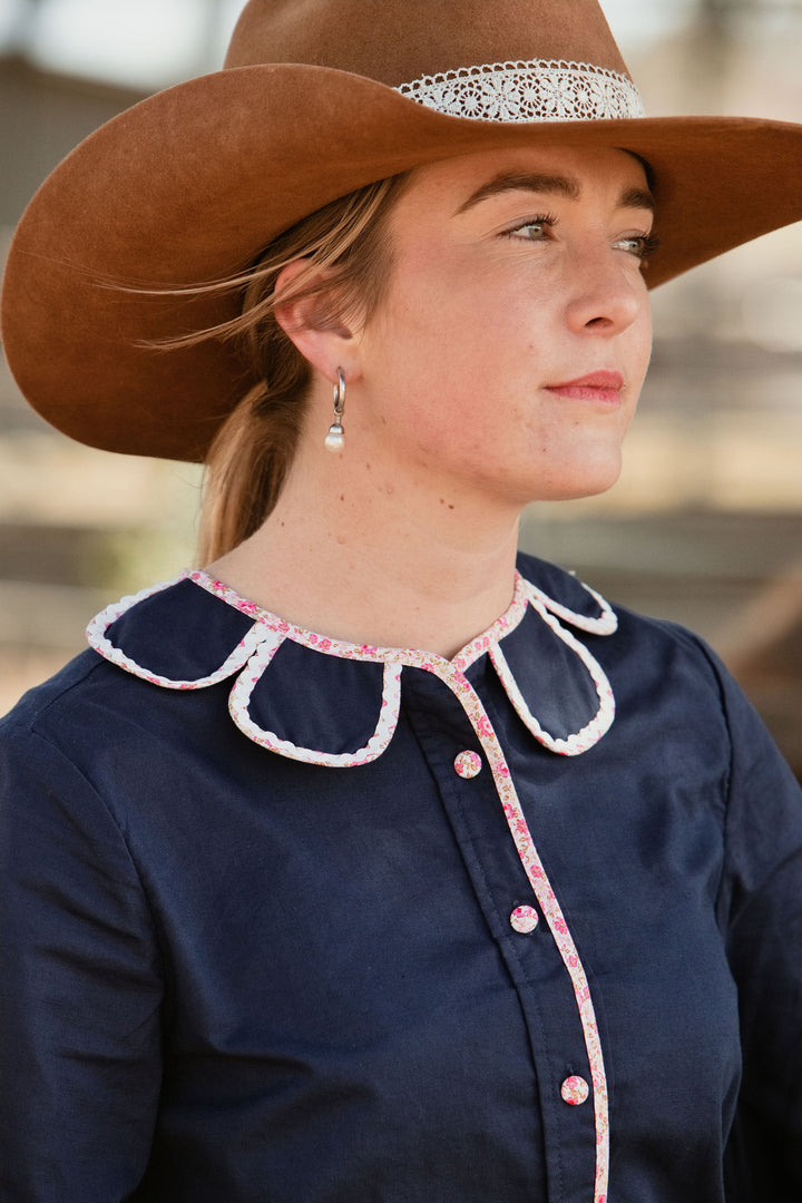 Mia Blouse - Navy