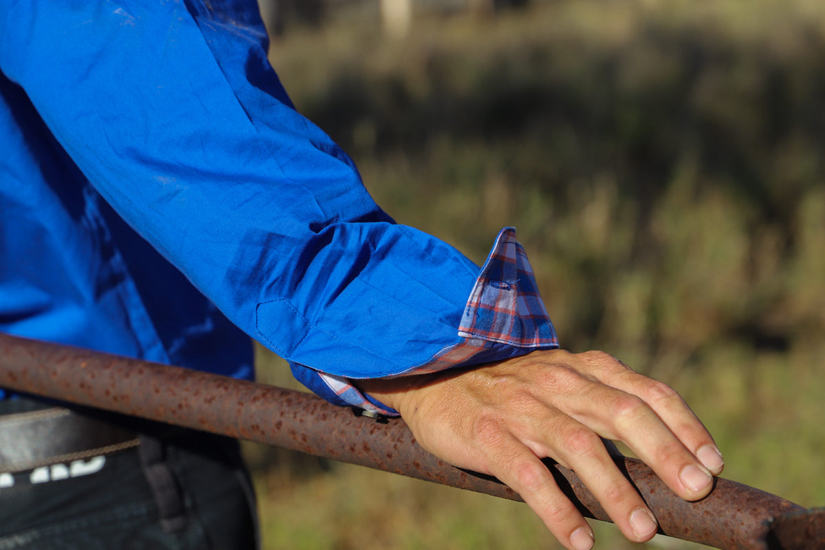 Men's Long Sleeve Work Shirt - Royal Blue
