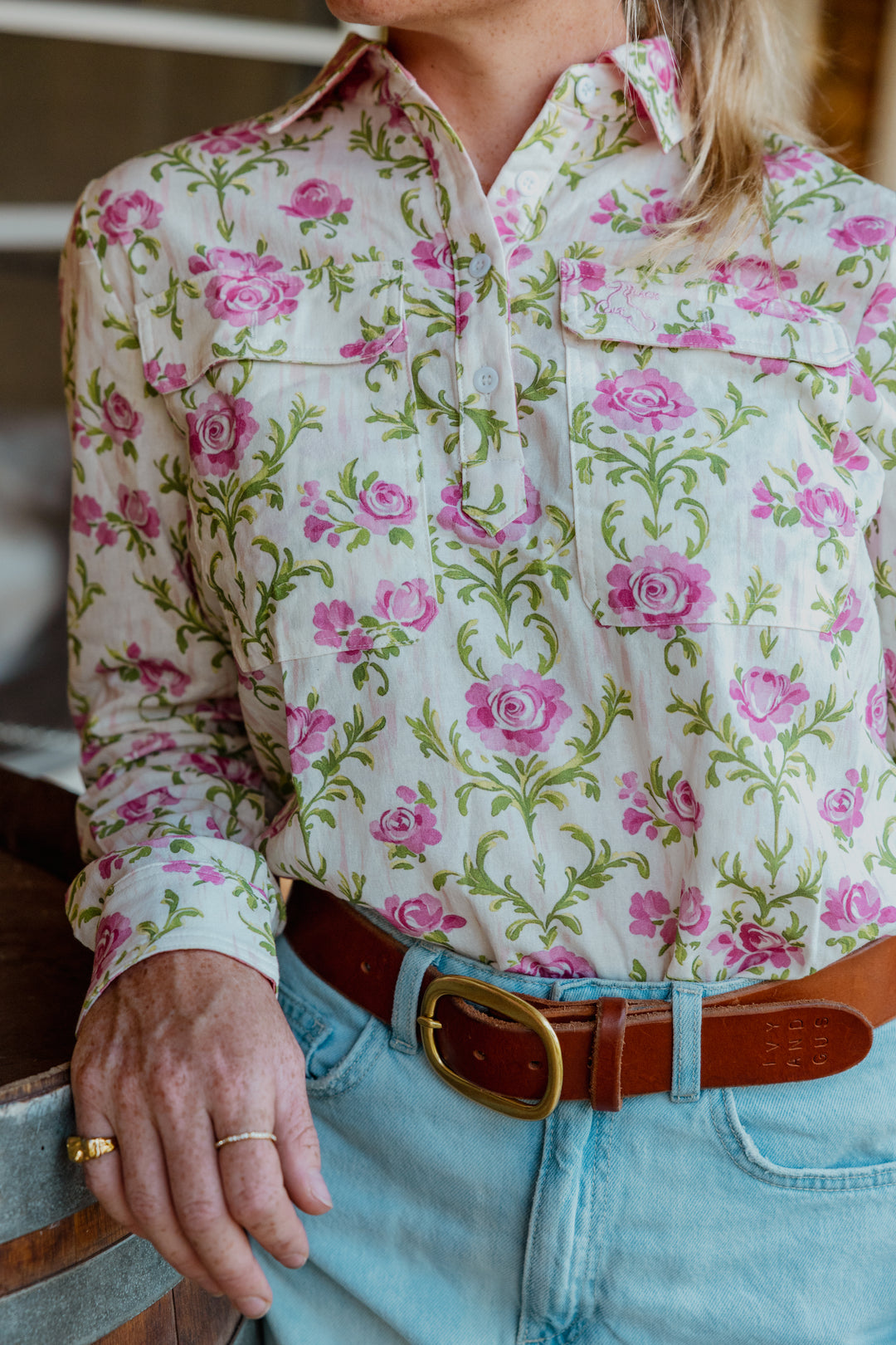Work Shirt - Pink Floral