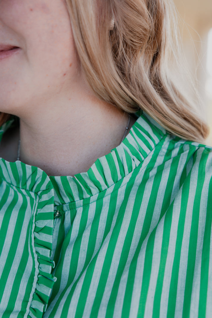 Laura Shirt - Green Stripe