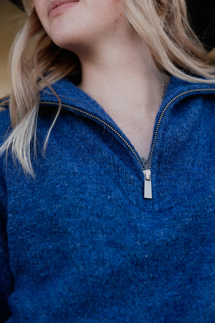 Ladies Navy Knit Jumper