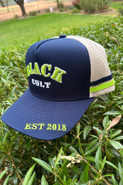 Navy & Lime Green Trucker Cap