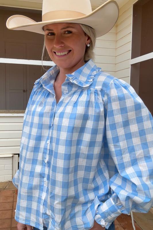 Frankie Shirt - Blue Gingham