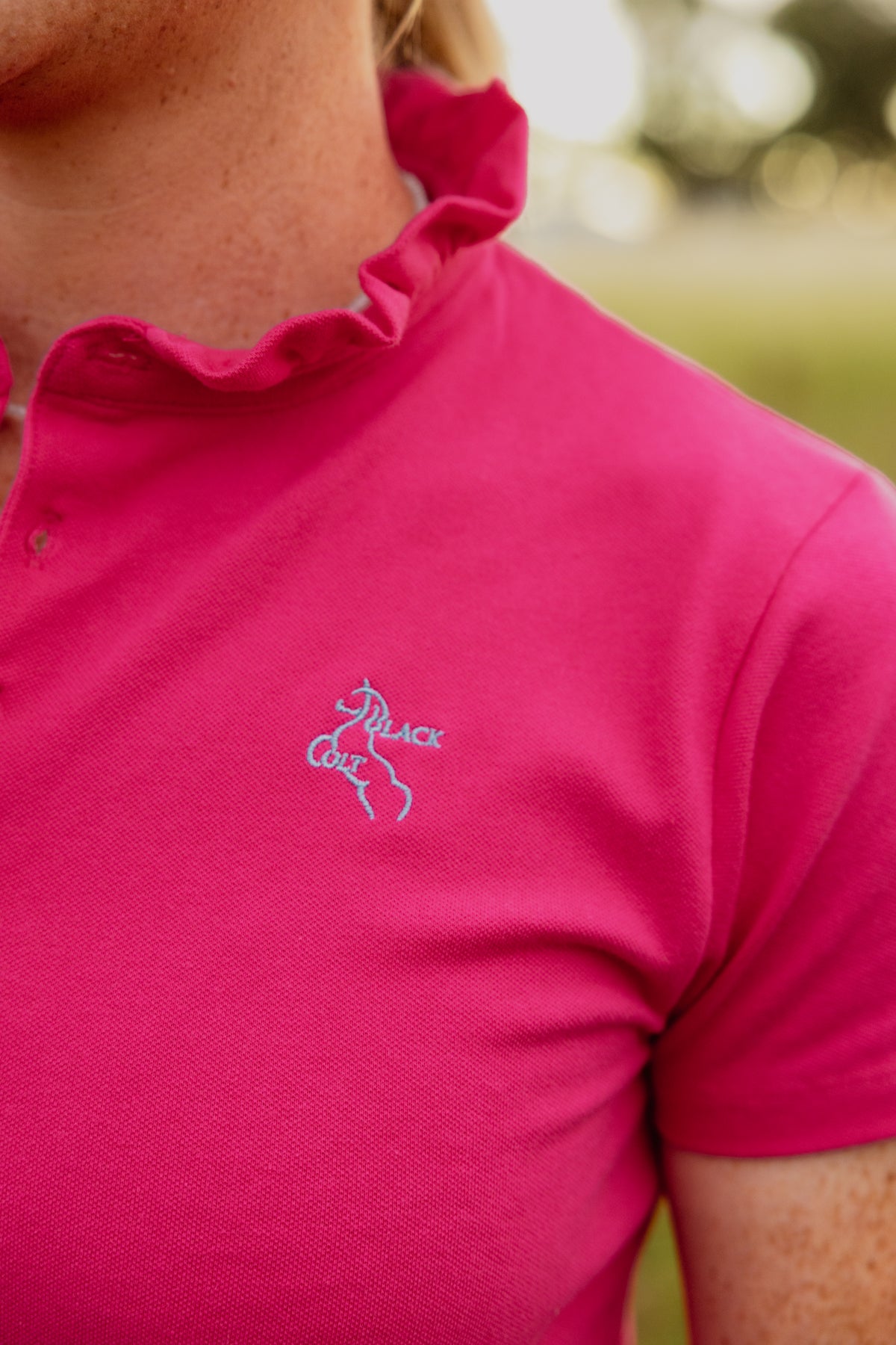 Ruffled Polo - Pink